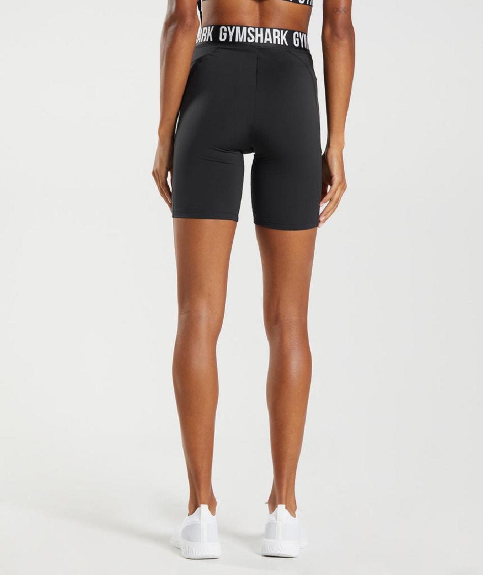 Pantalones Cortos Gymshark Entrenamiento Brandmark Cycling Mujer Negras | CO 2698GSO